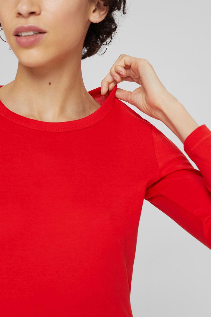 Camiseta de manga larga con cuello redondo en 100% algodón ecológico, ORANGE RED, detail image number 2