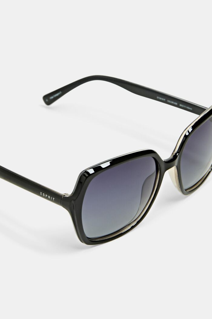 Gafas de sol de tendencia con cristales grandes, BLACK, detail image number 1