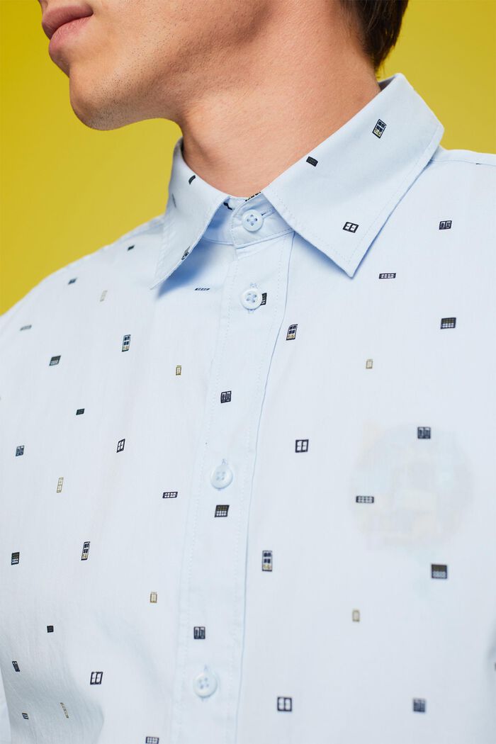 Camisa de manga corta estampada, 100% algodón, PASTEL BLUE, detail image number 2