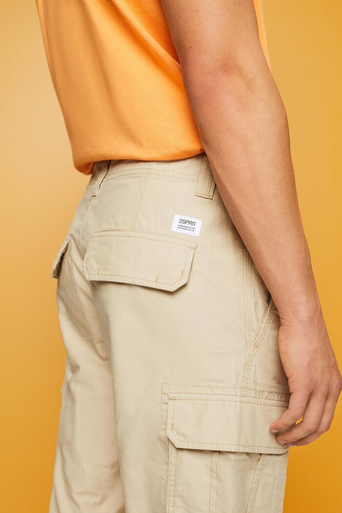 Pantalones cargo de sarga de algodón, SAND, detail image number 4