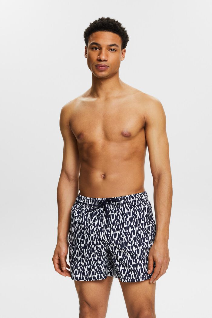 Bañador tipo shorts estampado, NAVY, detail image number 0