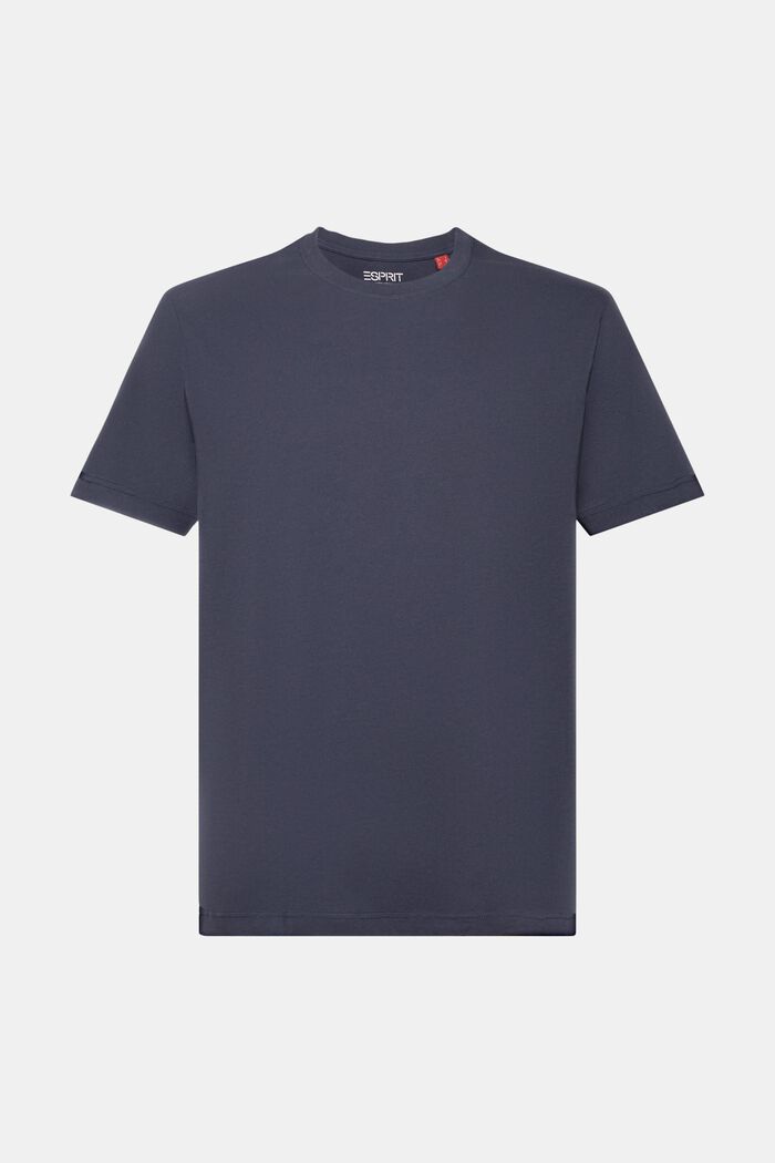 Camiseta de tejido jersey con cuello redondo, 100 % algodón, PETROL BLUE, detail image number 6