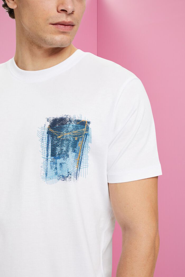 Camiseta de algodón sostenible con estampado, WHITE, detail image number 2