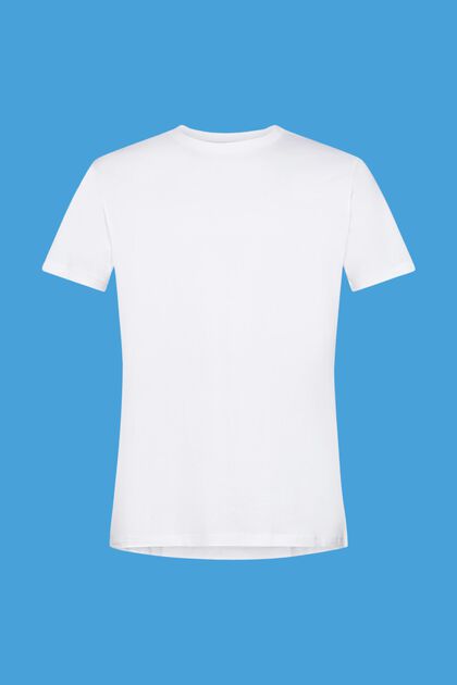Camiseta entallada de algodón, WHITE, overview