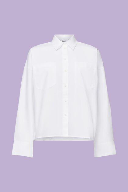 Camiseta de cuello abotonado, popelina de algodón