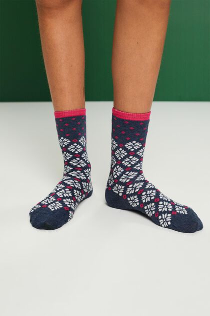 Paquete de 3 calcetines gruesos de punto con diseño noruego