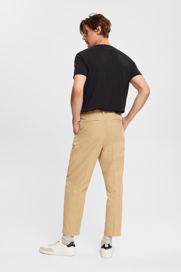 Pantalones chinos de corte holgado, CREAM BEIGE, detail image number 3