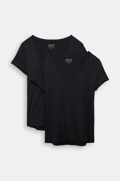 Pack de dos camisetas confeccionadas en una mezcla de algodón ecológico, BLACK, overview