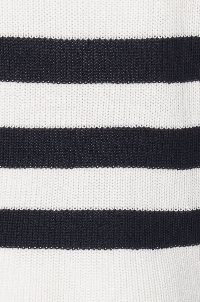 Jersey a rayas con media cremallera, algodón ecológico, OFF WHITE, detail image number 3