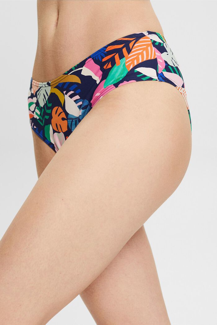 Braguita de bikini con estampado colorido, NAVY, detail image number 1