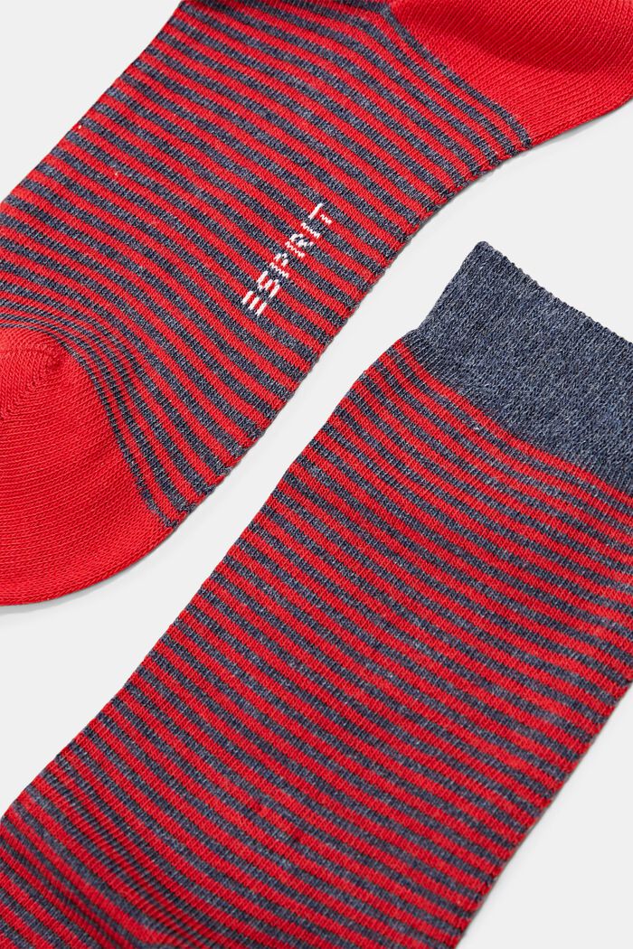 Pack de dos pares de calcetines a rayas, algodón ecológico, RED/BLUE, detail image number 1