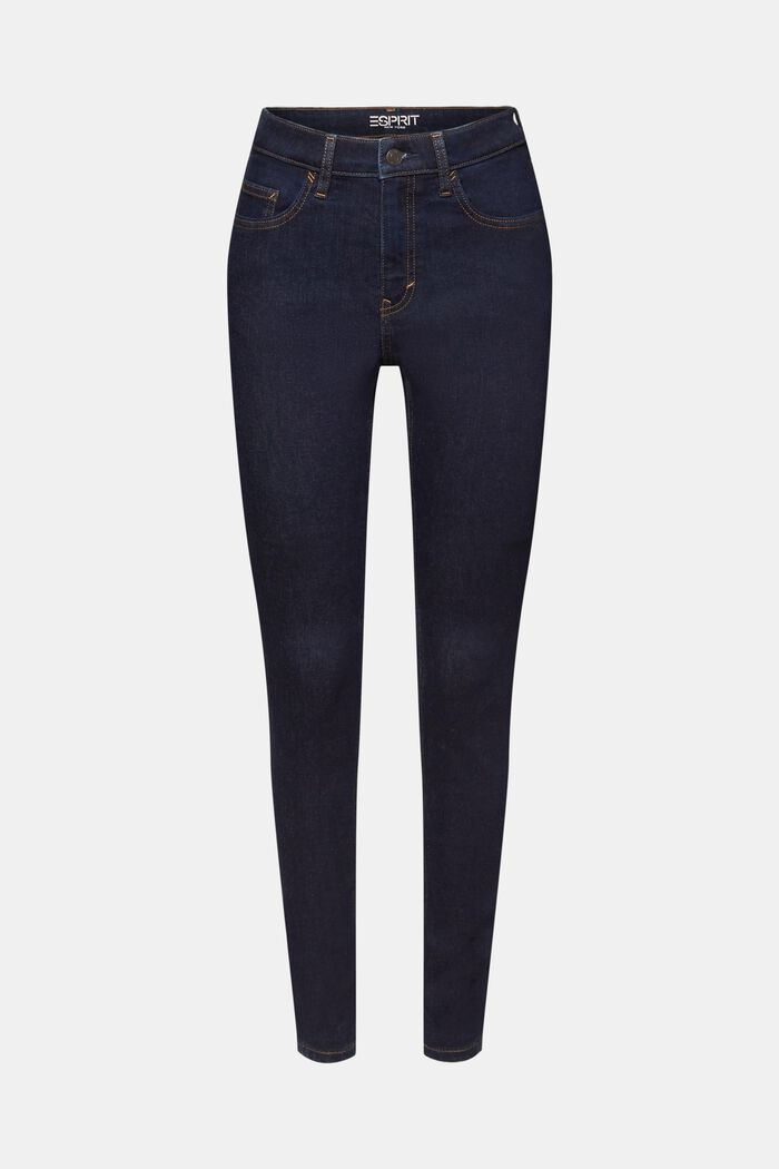 Jeans high-rise skinny fit de algodón elástico, BLUE RINSE, detail image number 7
