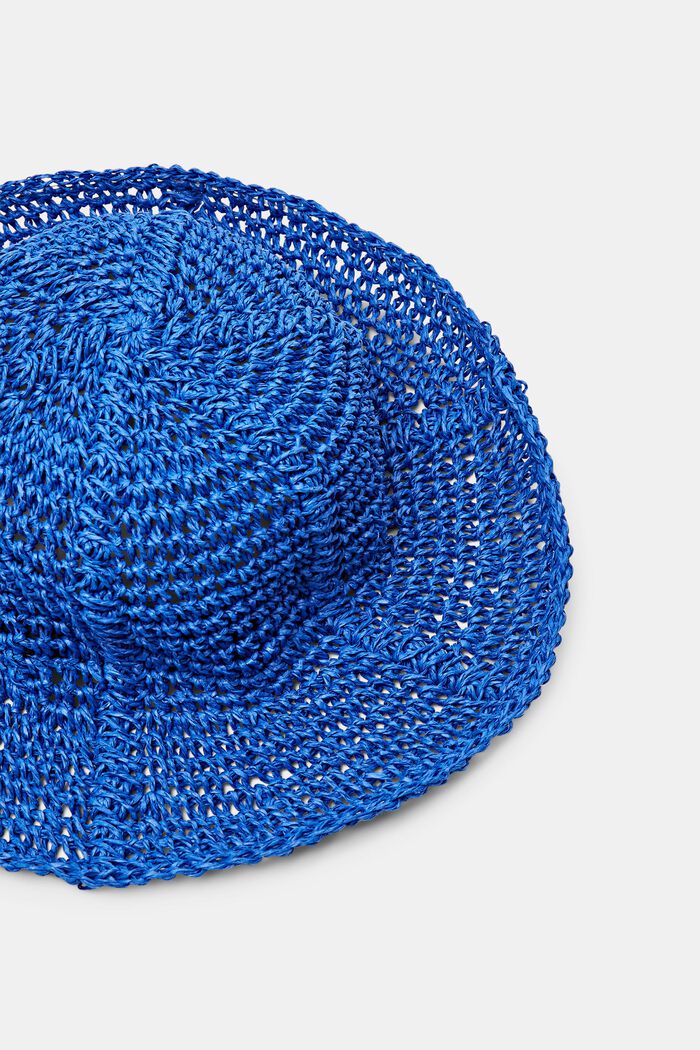 Sombrero de paja de ganchillo, BRIGHT BLUE, detail image number 1
