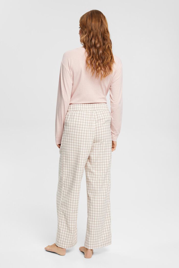 Pantalón de pijama de franela con diseño a cuadros, SAND, detail image number 3