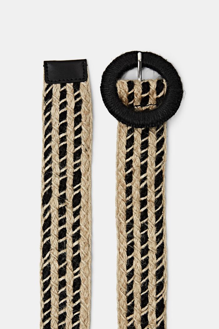 Cinturón tejido de ramio, BLACK, detail image number 1