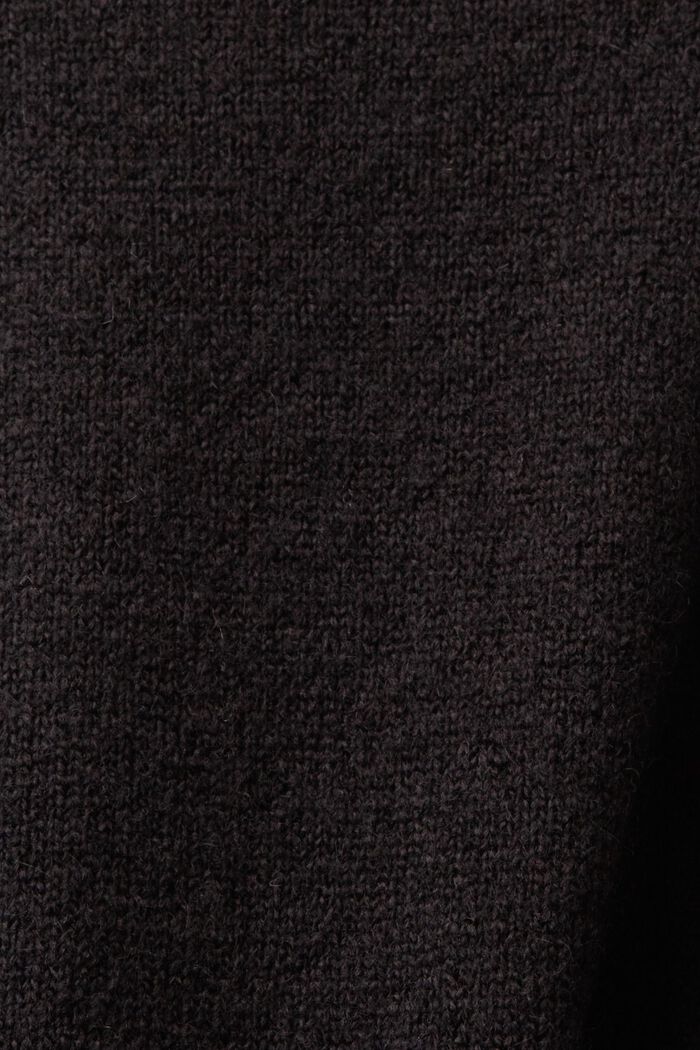 Cárdigan de manga larga abierto en mezcla de lana, BLACK, detail image number 5