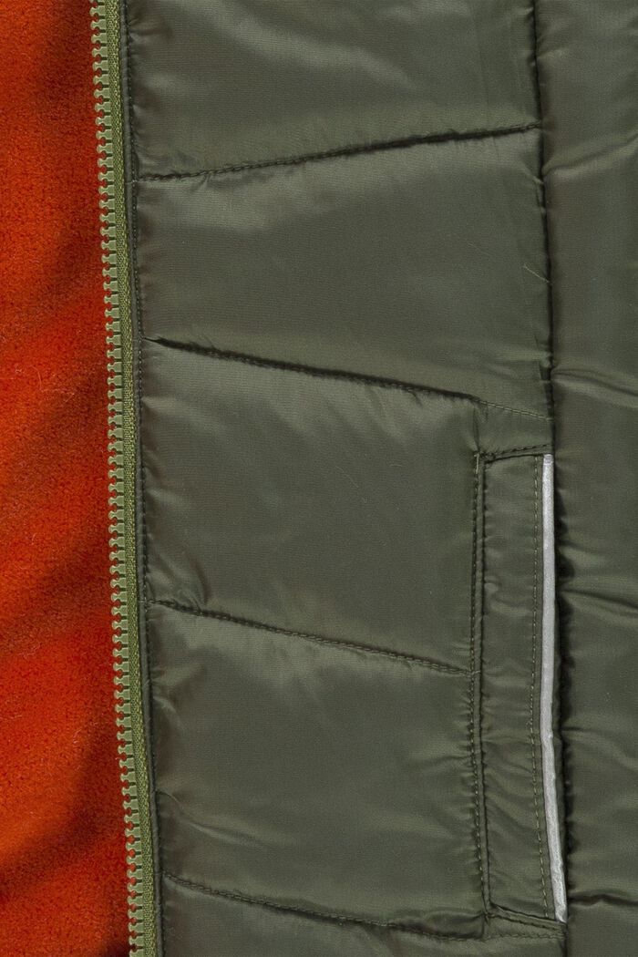 Cazadora acolchada con forro polar contrastante, OLIVE, detail image number 2