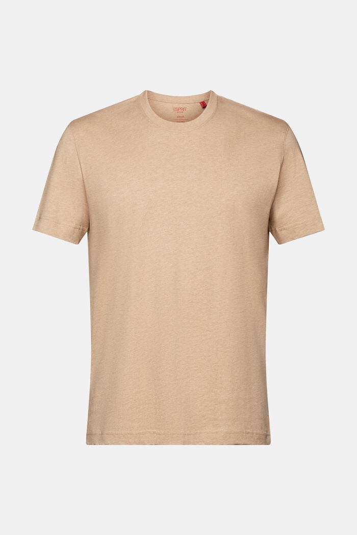 Camiseta de cuello redondo, 100% algodón, SAND, detail image number 6
