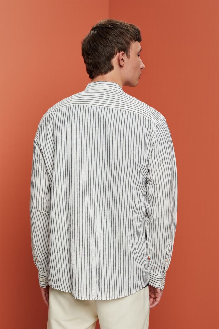 Camisa a rayas, en mezcla de lino, NAVY, detail image number 3