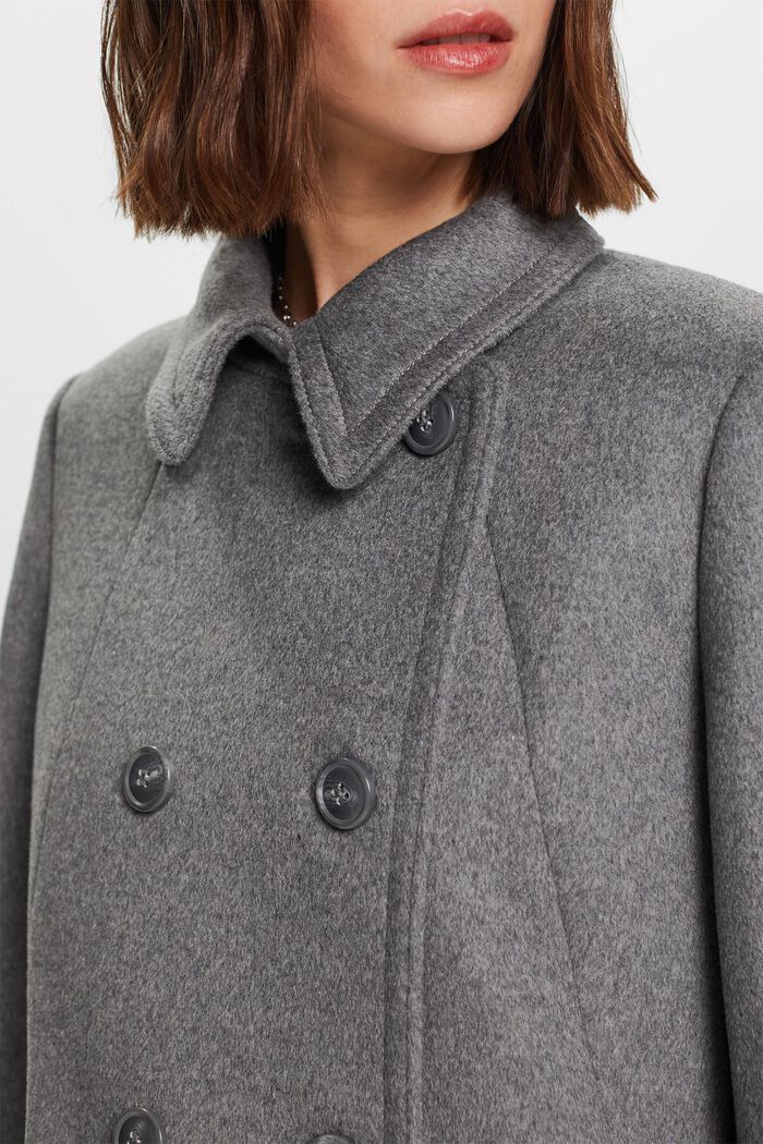 Reciclado: abrigo con lana, GUNMETAL, detail image number 2