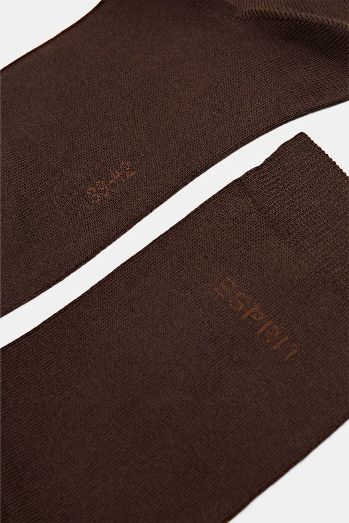 Pack de 2 pares de calcetines con logo, mezcla de algodón ecológico, DARK BROWN, detail image number 1