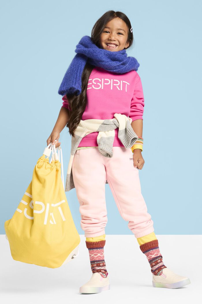 Pantalones deportivos en mezcla de algodón con logotipo, PASTEL PINK, detail image number 0