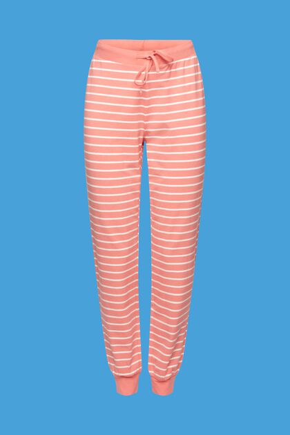 Pantalones de jersey a rayas, CORAL, overview