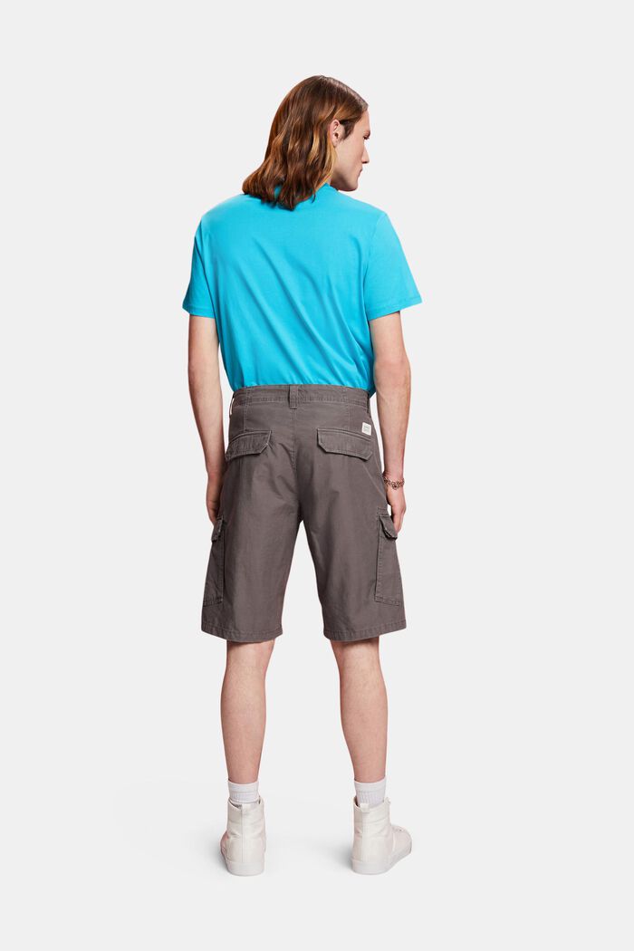 Pantalones cargo cortos, 100 % algodón, DARK GREY, detail image number 3