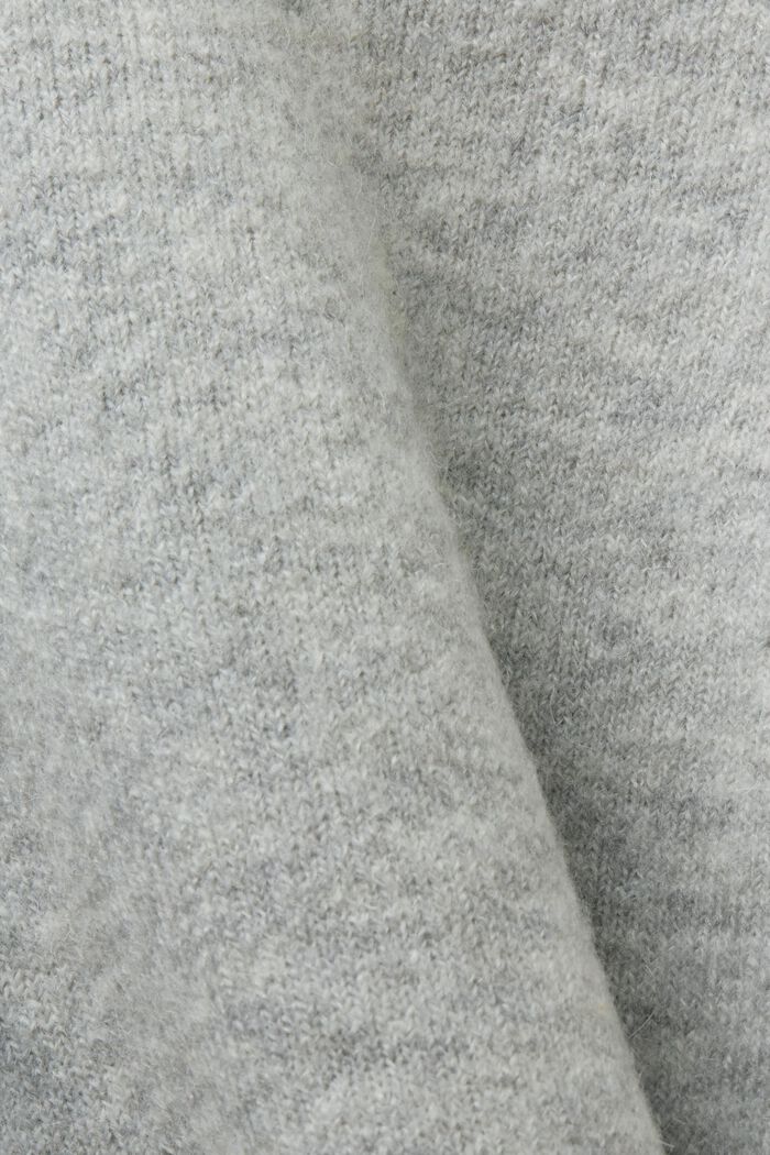 Cárdigan de cuello en pico en mezcla de lana, LIGHT GREY, detail image number 5
