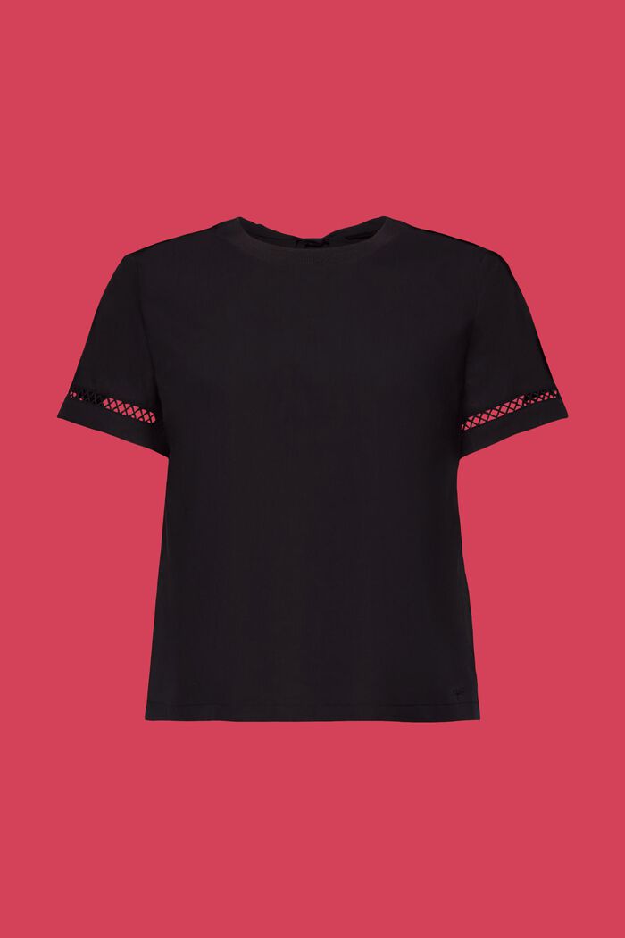 Blusa con diseño de espalda descubierta, TENCEL™, BLACK, detail image number 6