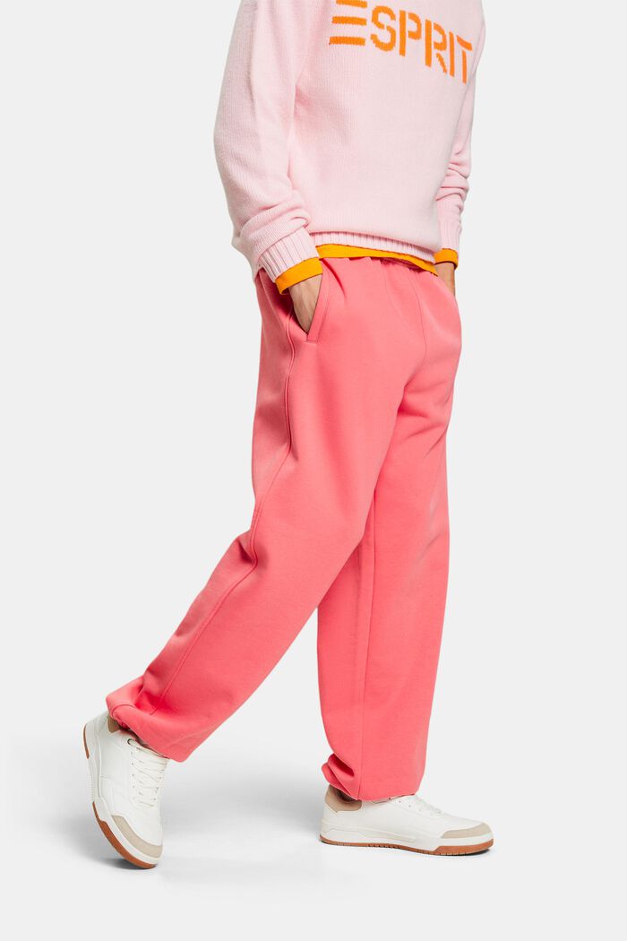Pantalones de felpa de algodón con logotipo, PINK, detail image number 0