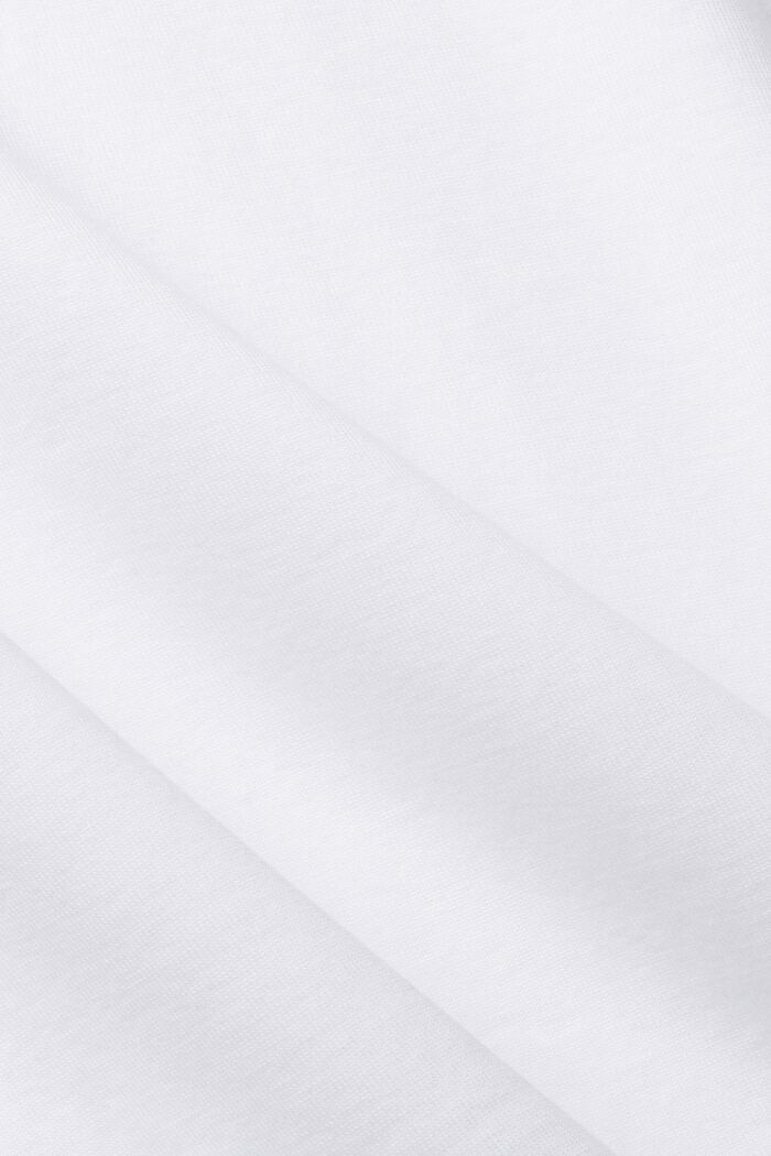 Camiseta en tejido jersey de corte ceñido, WHITE, detail image number 5