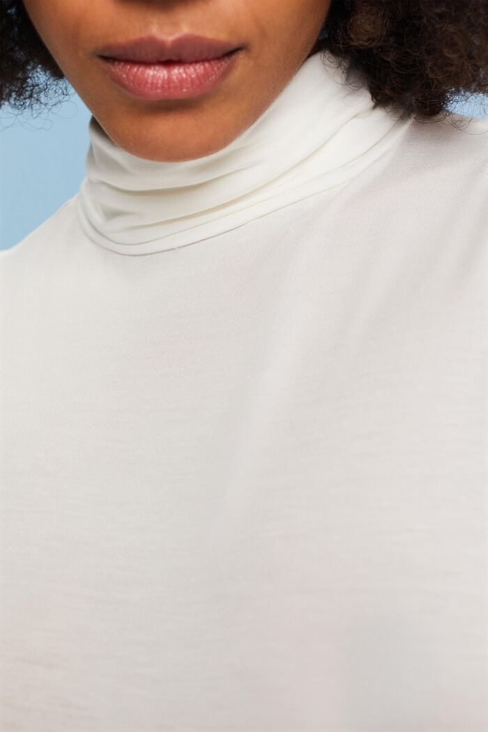 Camiseta de manga larga con cuello vuelto, TENCEL™, OFF WHITE, detail image number 3