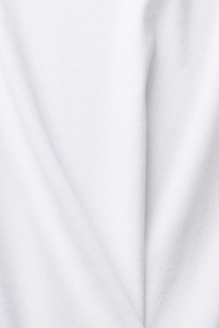 Jersey de canalé fino realizado en mezcla de algodón, WHITE, detail image number 4