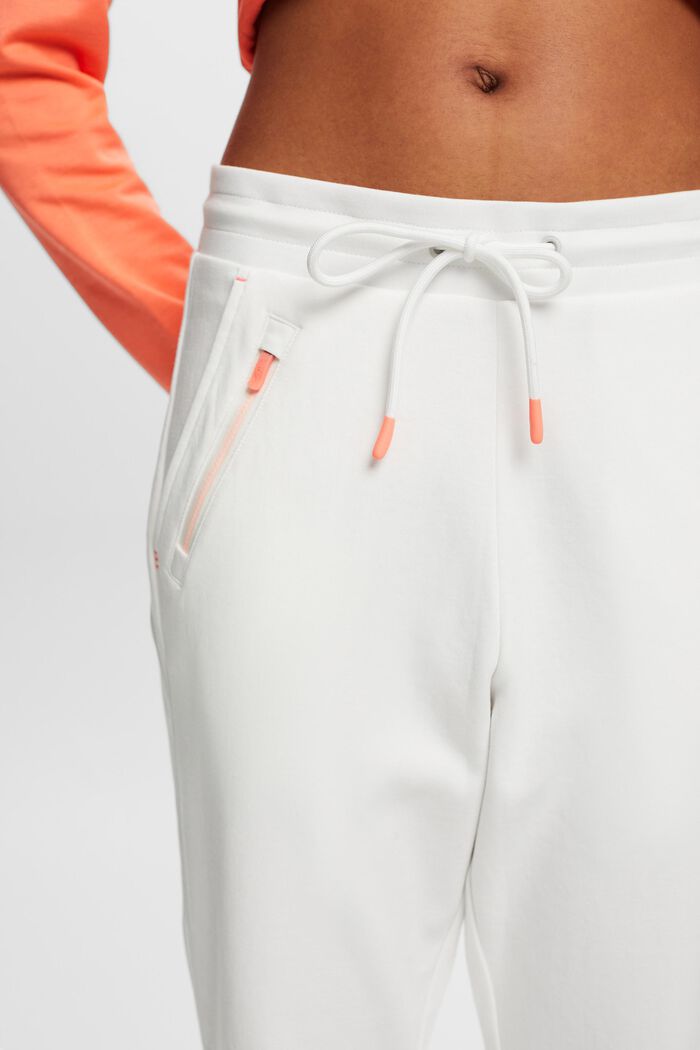 Pantalón de felpa con cremallera invertida, OFF WHITE, detail image number 2