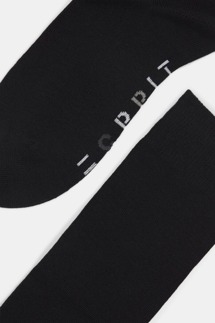 Pack de dos pares de calcetines altos con logotipo, BLACK, detail image number 1