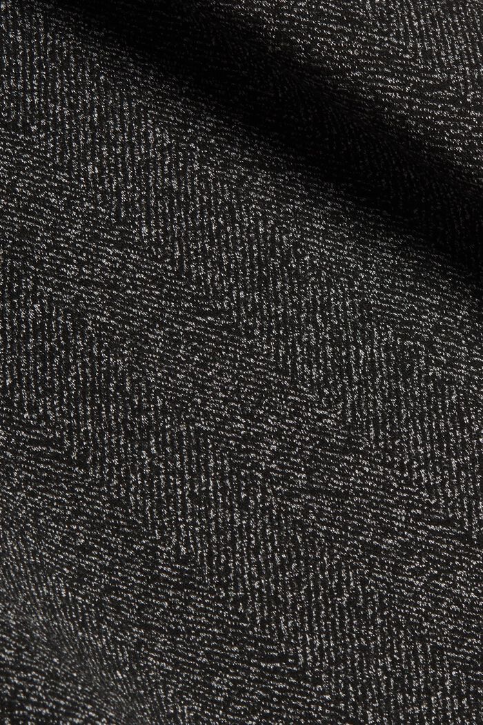 HERRINGBONE - Vestido midi con cinturón Mix + Match, BLACK, detail image number 4