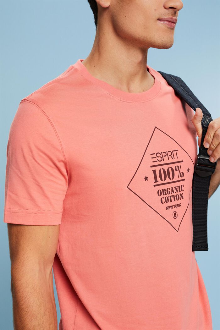 Camiseta de algodón con logotipo estampado, PINK, detail image number 3