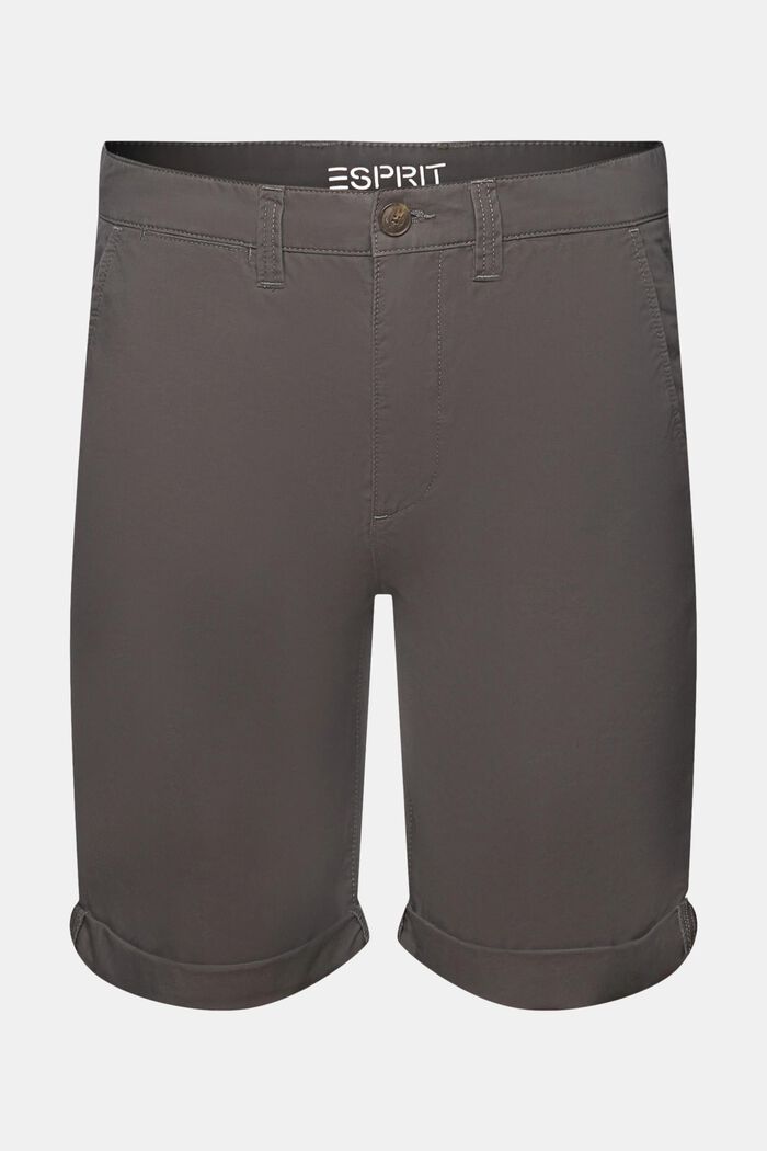 Pantalones cortos estilo chino en algodón sostenible, DARK GREY, detail image number 7