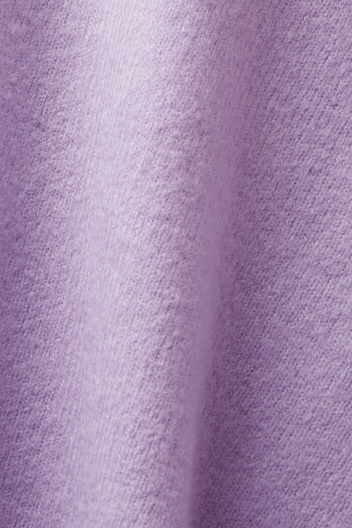 Jersey de cuello pico en mezcla de lana, LAVENDER, detail image number 5
