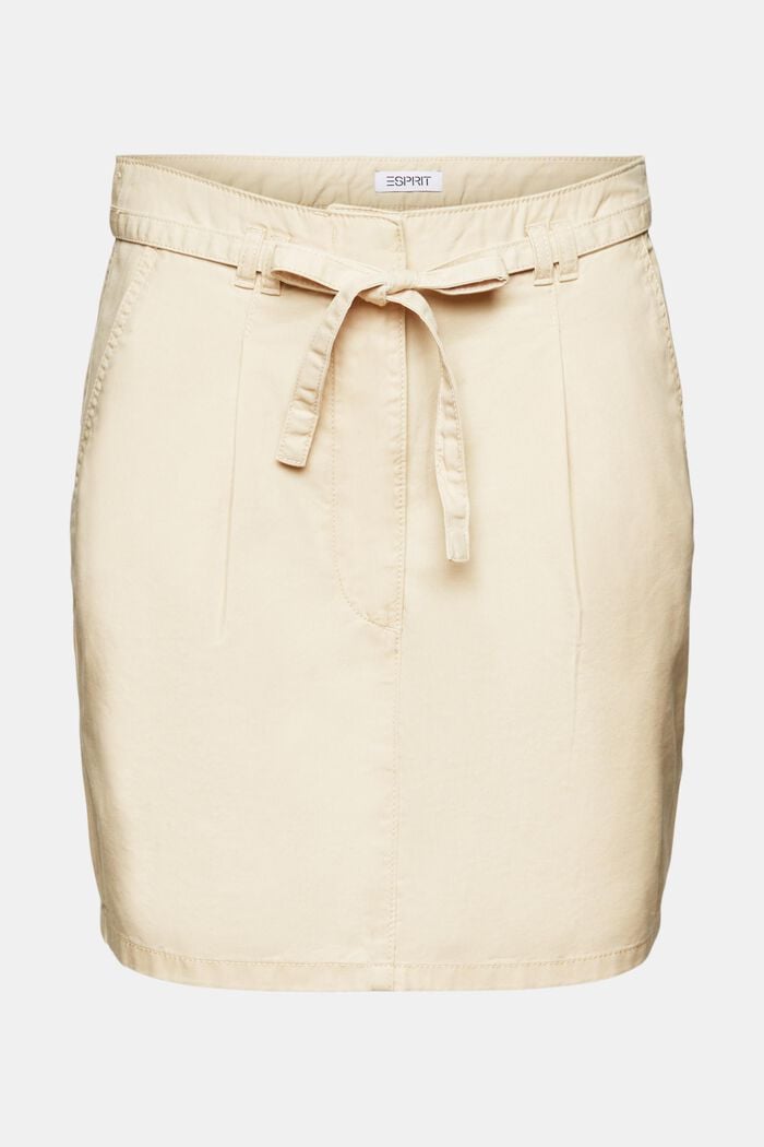 Minifalda estilo chino con cinturón, CREAM BEIGE, detail image number 7