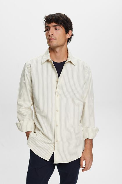 Camisa de sarga con raya diplomática, 100% algodón