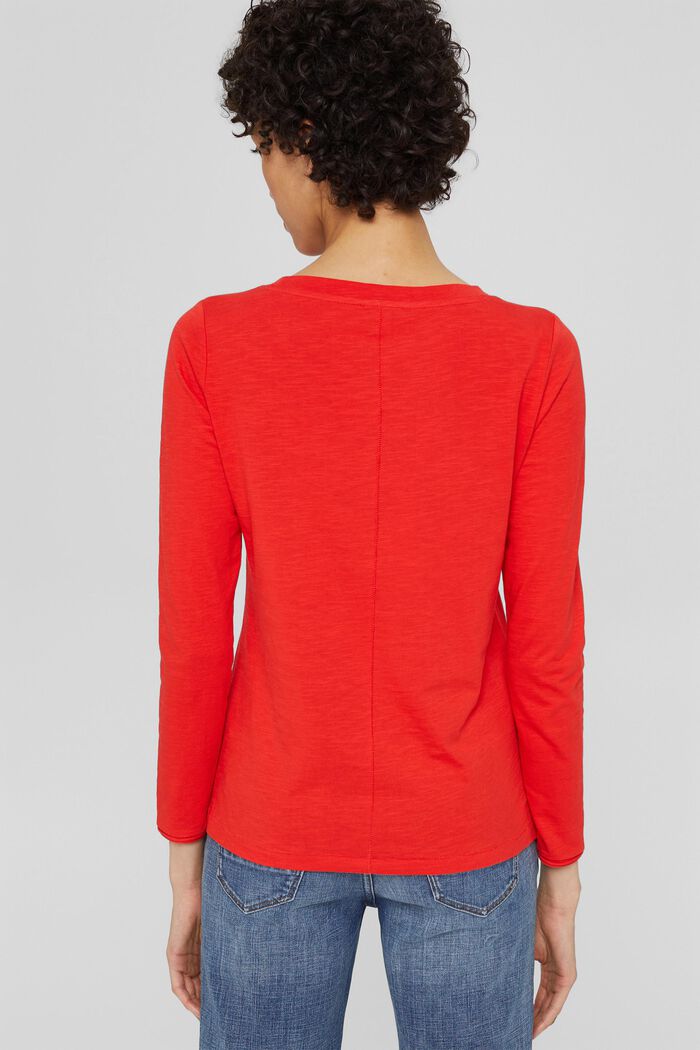Camiseta de manga larga realizada en 100% algodón ecológico, ORANGE RED, detail image number 3
