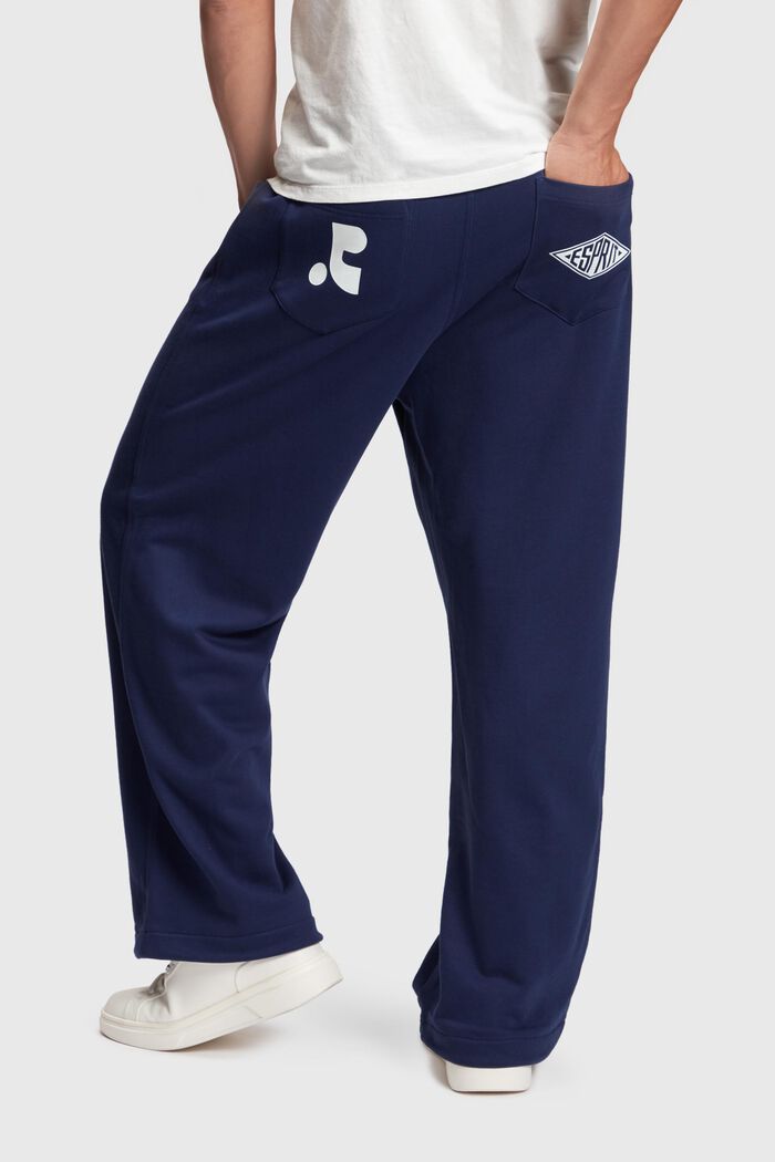 Pantalón estilo jogger en tejido jersey, NAVY, detail image number 1