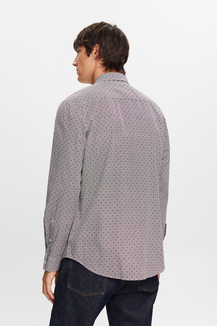 Camisa de cuello abotonado con estampado, 100% algodón, DARK BROWN, detail image number 3