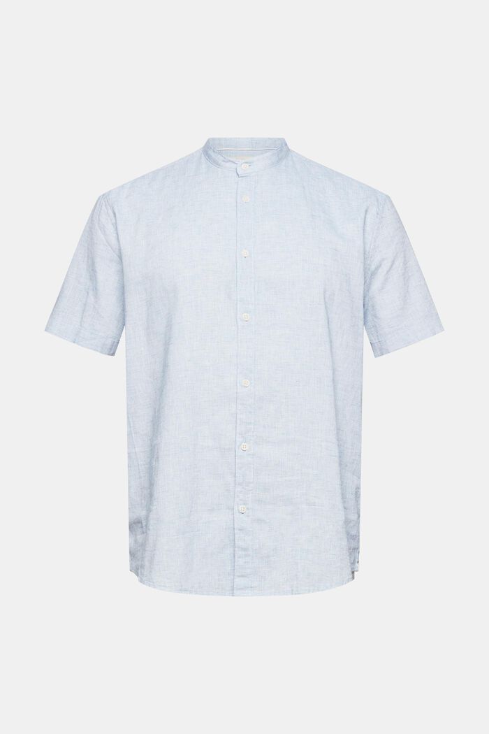 Camisa realizada en mezcla de lino, BLUE, detail image number 6