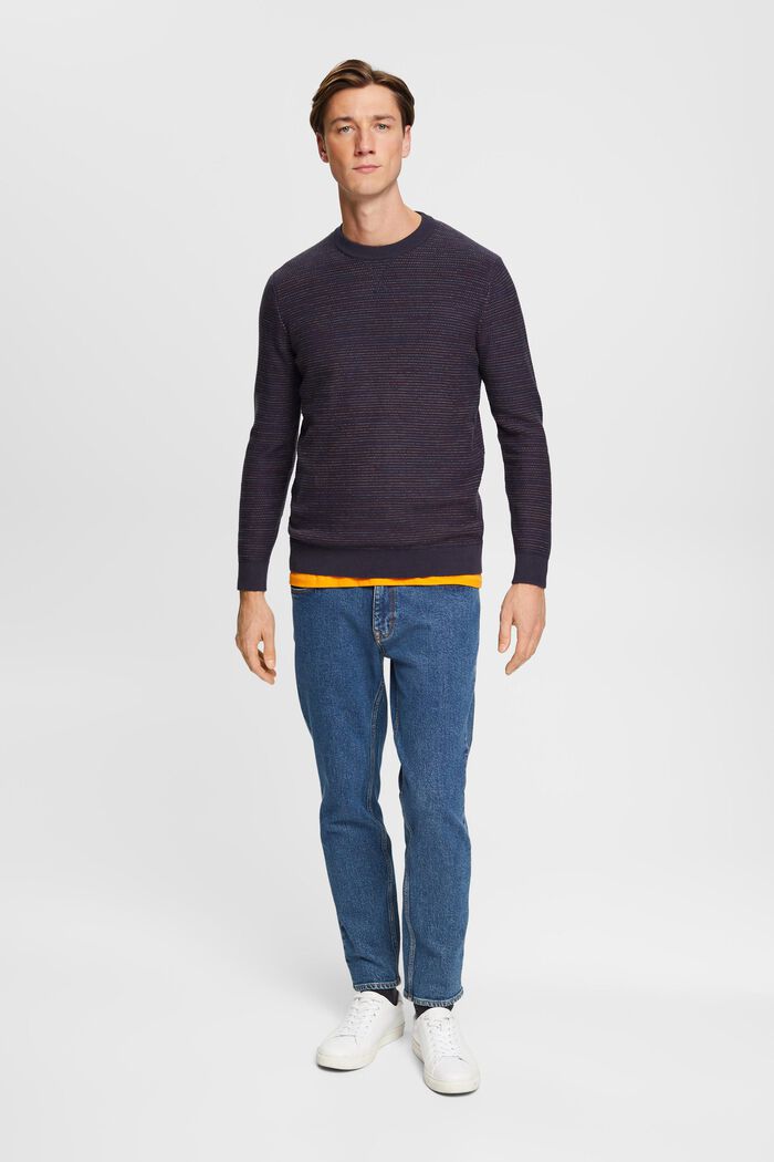 Jersey de rayas de colores de algodón ecológico, NAVY, detail image number 4