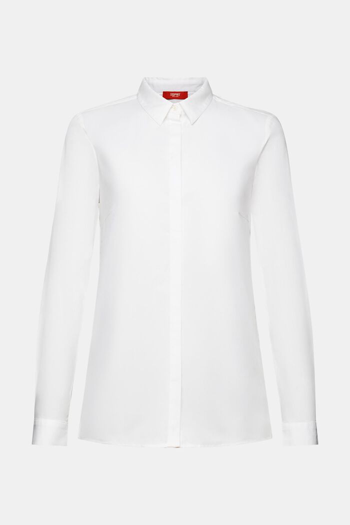 Camisa de popelina de manga larga, WHITE, detail image number 6