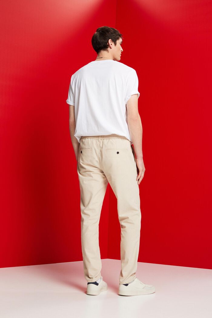 Pantalones chinos con acabado cepillado, BEIGE, detail image number 3
