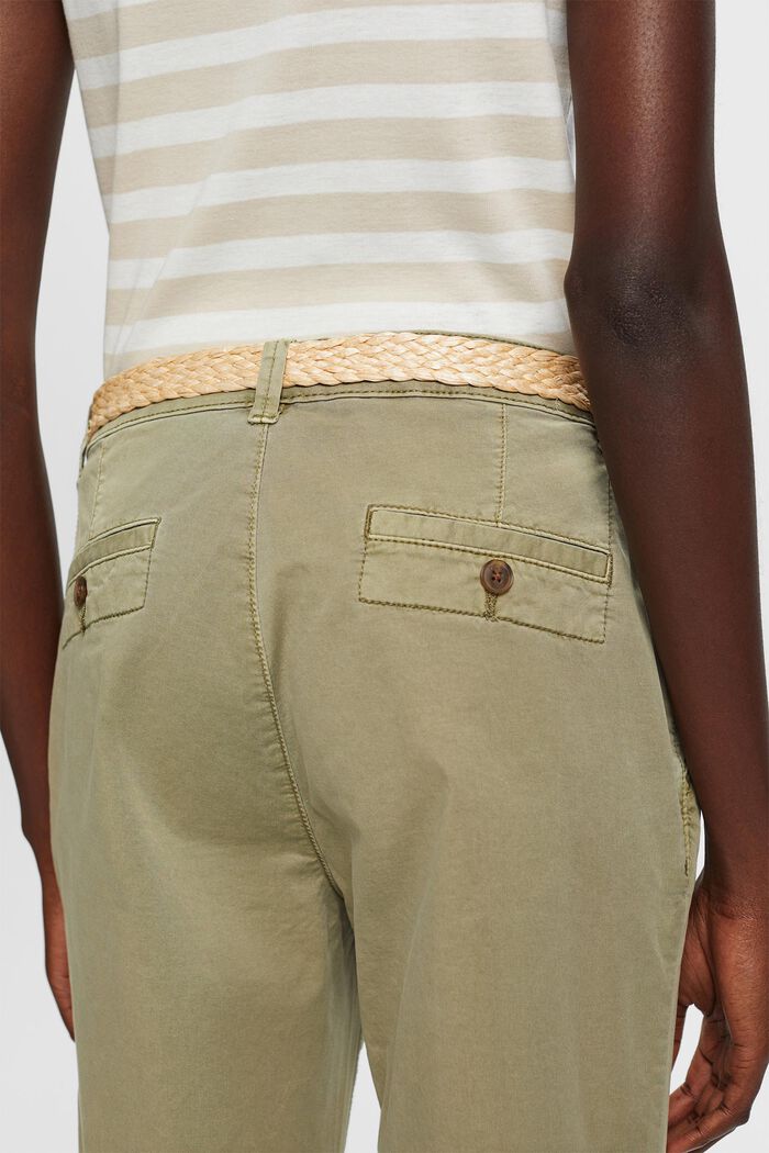 Pantalones chinos con cinturón, LIGHT KHAKI, detail image number 4